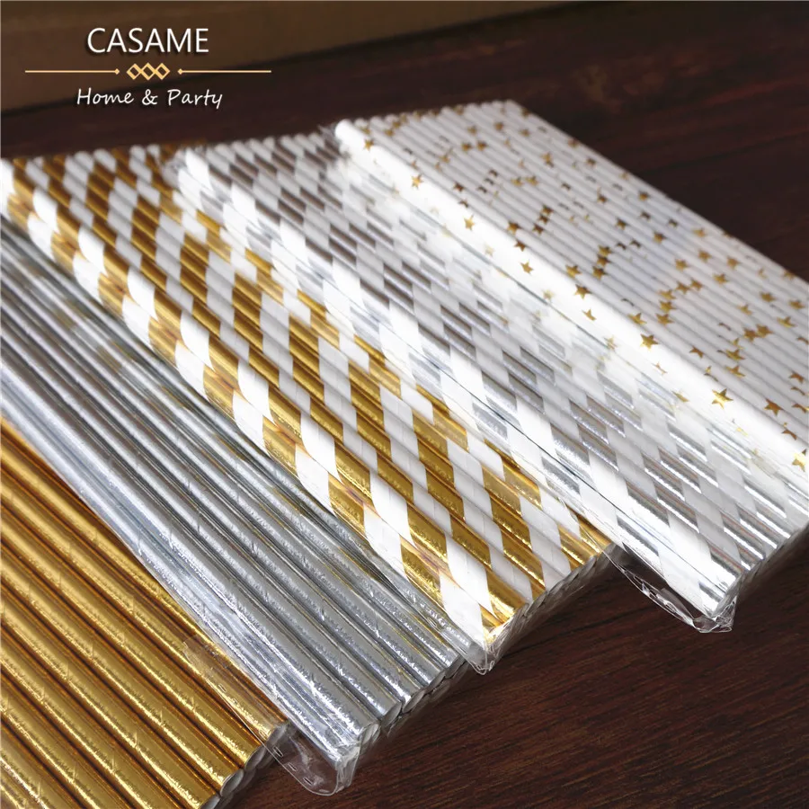 Biodegradable Paper Straws Bulk, Assorted Rainbow Colors Striped Drinking Straws for Juice, shakes, Cocktail, Coffee,Soda,