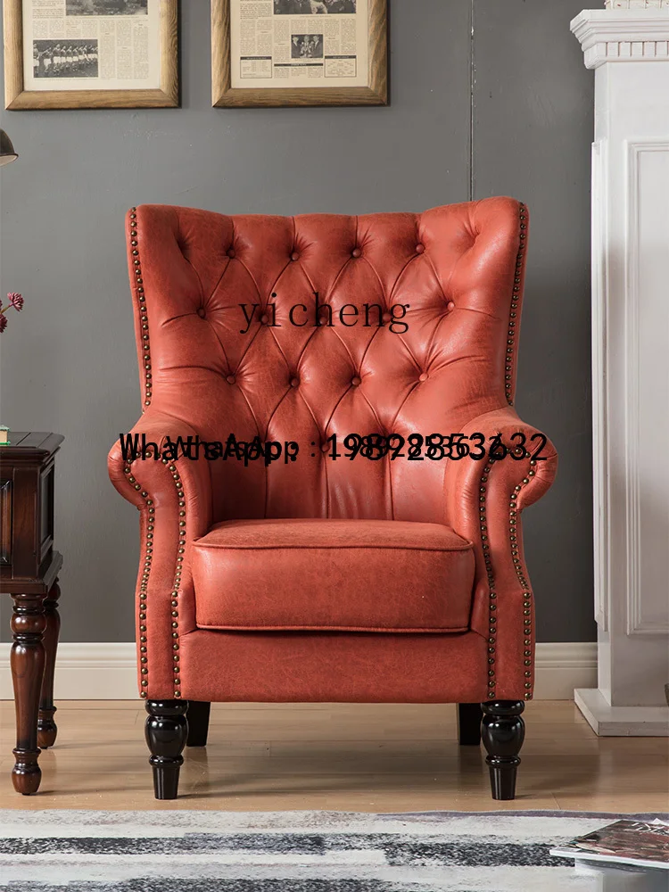 YZ1 American Style Pull Button Single Sofa Chair High Backrest No Disassembly Washable Stool Combination vintage home decor