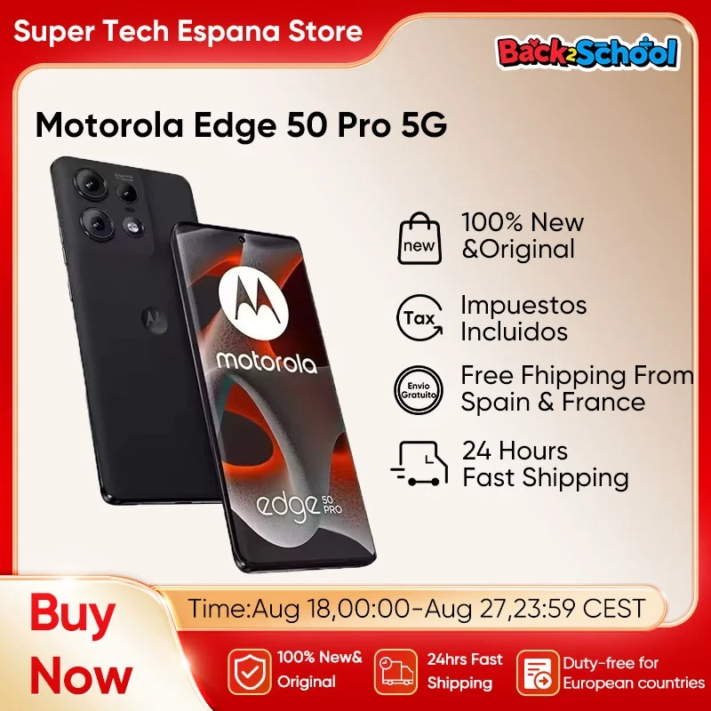 Motorola-Smartphone Edge 50 Pro 5G, cran OLED 6.7 