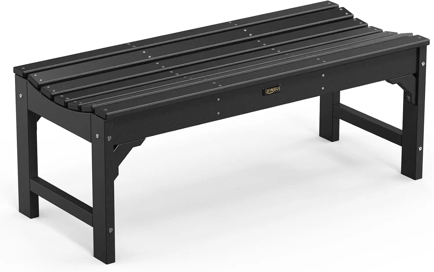 Outdoor Bench Garden Bench HDPE Porch Bench, Poly Lumber Patio Bench, Oversized Park Bench All-Weather 800 lbs Weight Capacity