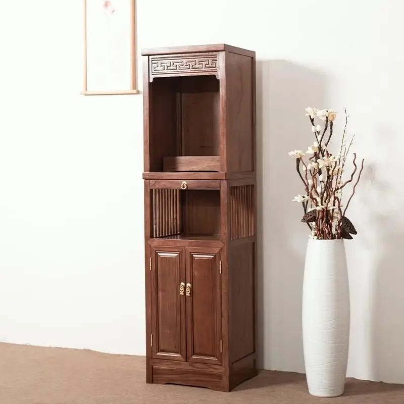 LMM, Solid Wood New Chinese Style Clothes Closet Buddha Niche Buddha Shrine Incense Burner Table Prayer Altar Table Table