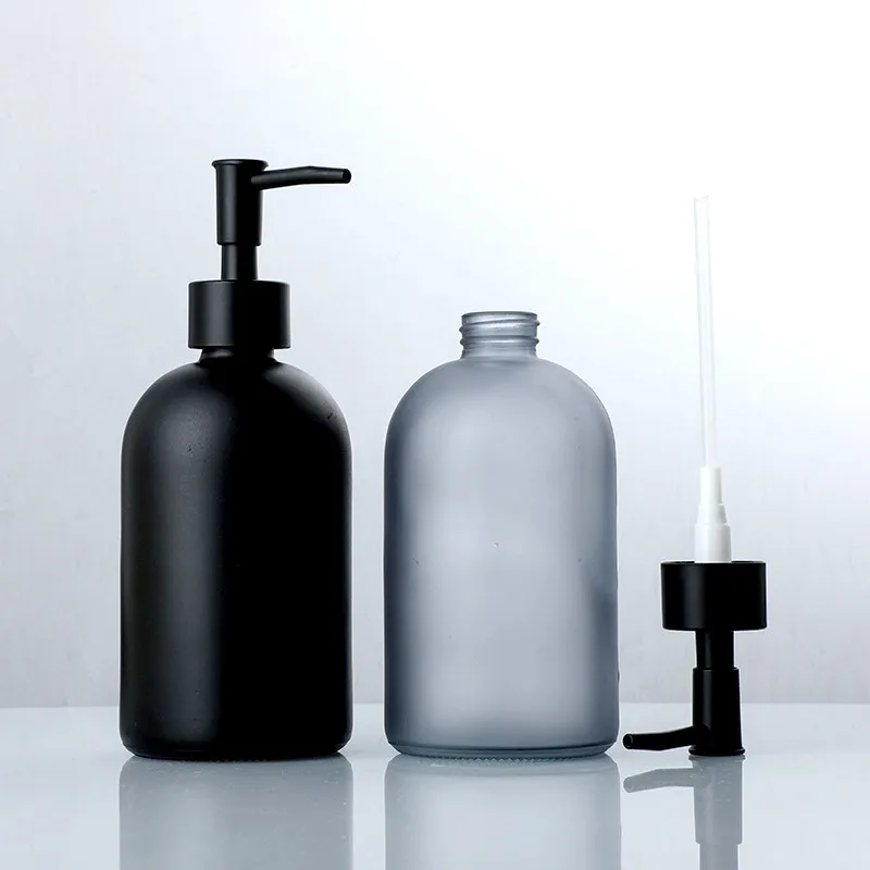 410ml Lotion Soap Dispenser Hotel Refillable Glass Hand Sanitizer Lotion Body Wash Empty Press Bottle Liquid Storage Container