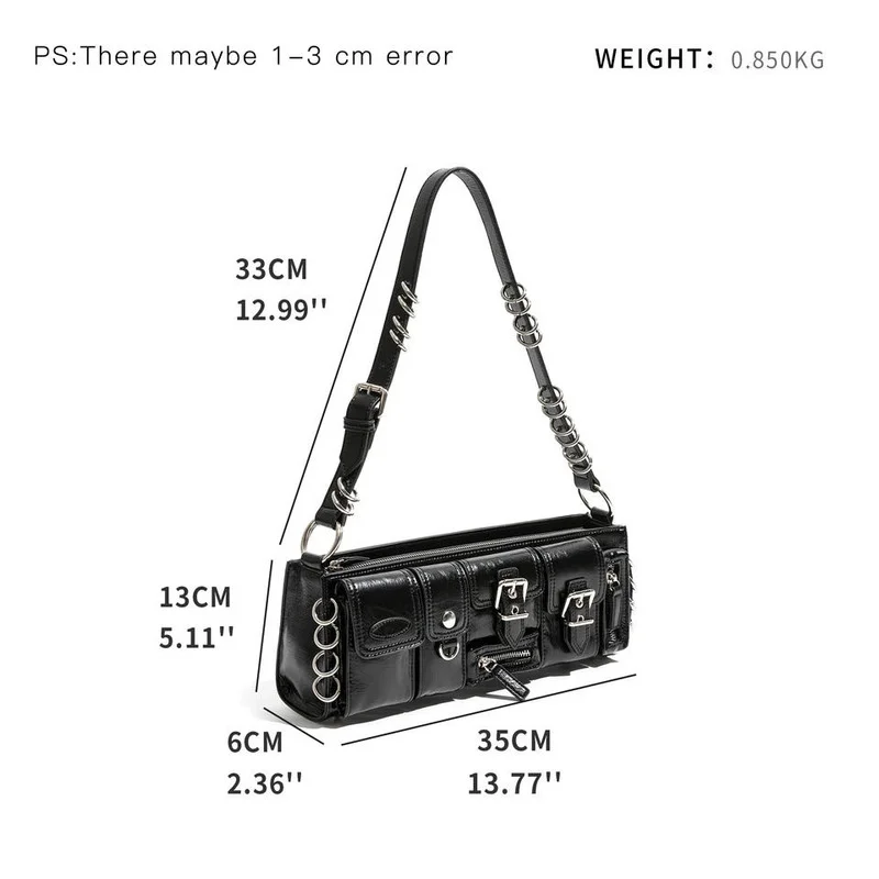 2024 Fashion Vintage Women Handbag Leather Buckle Shoulder Crossbody Bag Luxury Designer Women Underarm Bag Hobo Bag