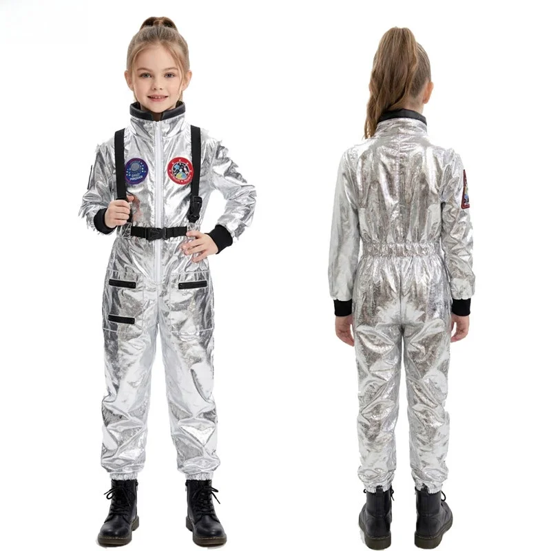 

Halloween Children's Space Suit Costume Unisex Astronaut Outfit for Group Parties Earth Roaming Space Suit Male Female Version