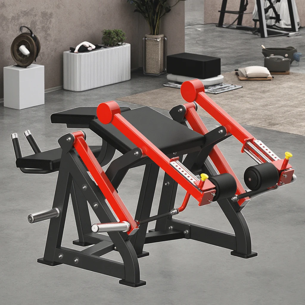 أوروبا الشهيرة استيراد الرياضة معدات تدريب القوة المعدات التجارية آلة اللياقة البدنية لوحة محملة Iso-الجانبي الساق الضفيرة 1