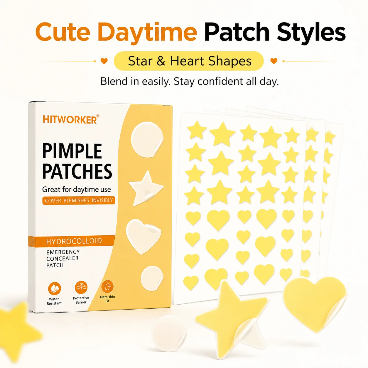 180PCS Pimple Cover Patches, Clear-Look Hydrocolloid Beauty Patches For Day And Night Use, Easy Peel Spot Cover