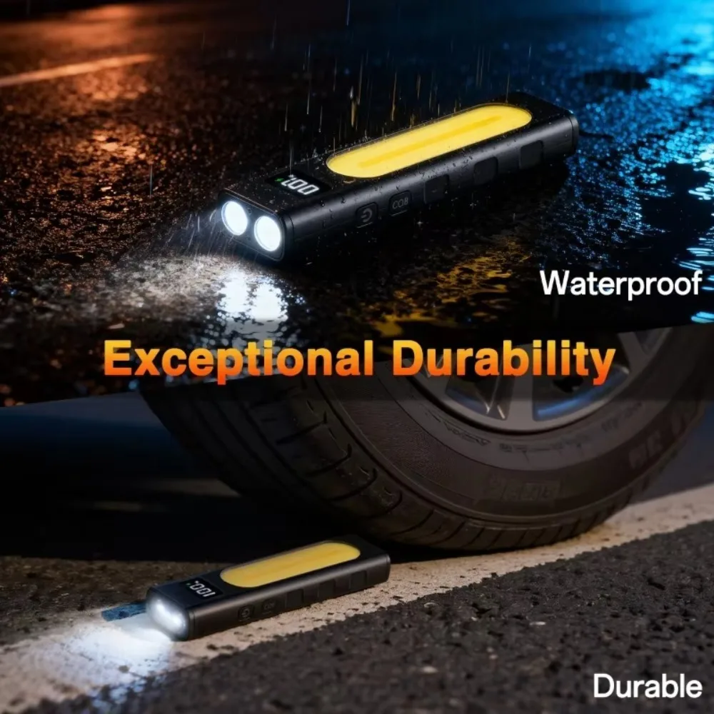 Portable EDC LED Flashlight Type-C Rechargeable Magnetic COB Work Lamp for Outdoor Camping Hiking Emergency Lighting view 6