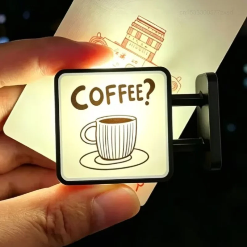 Mini Lightbox Fridge Magnet Coffee Japanese Creative Tourism Souvenir Magnetic Luminou Light Creative Tourism Souvenir Home Gift