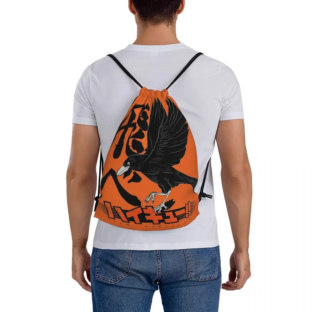 ¡Karasuno del equipo Haikyuu! Mochilas portátiles con cordón, paquete de cordón, bolsillo, artículos diversos, bolsas de libros para la escuela de viaje