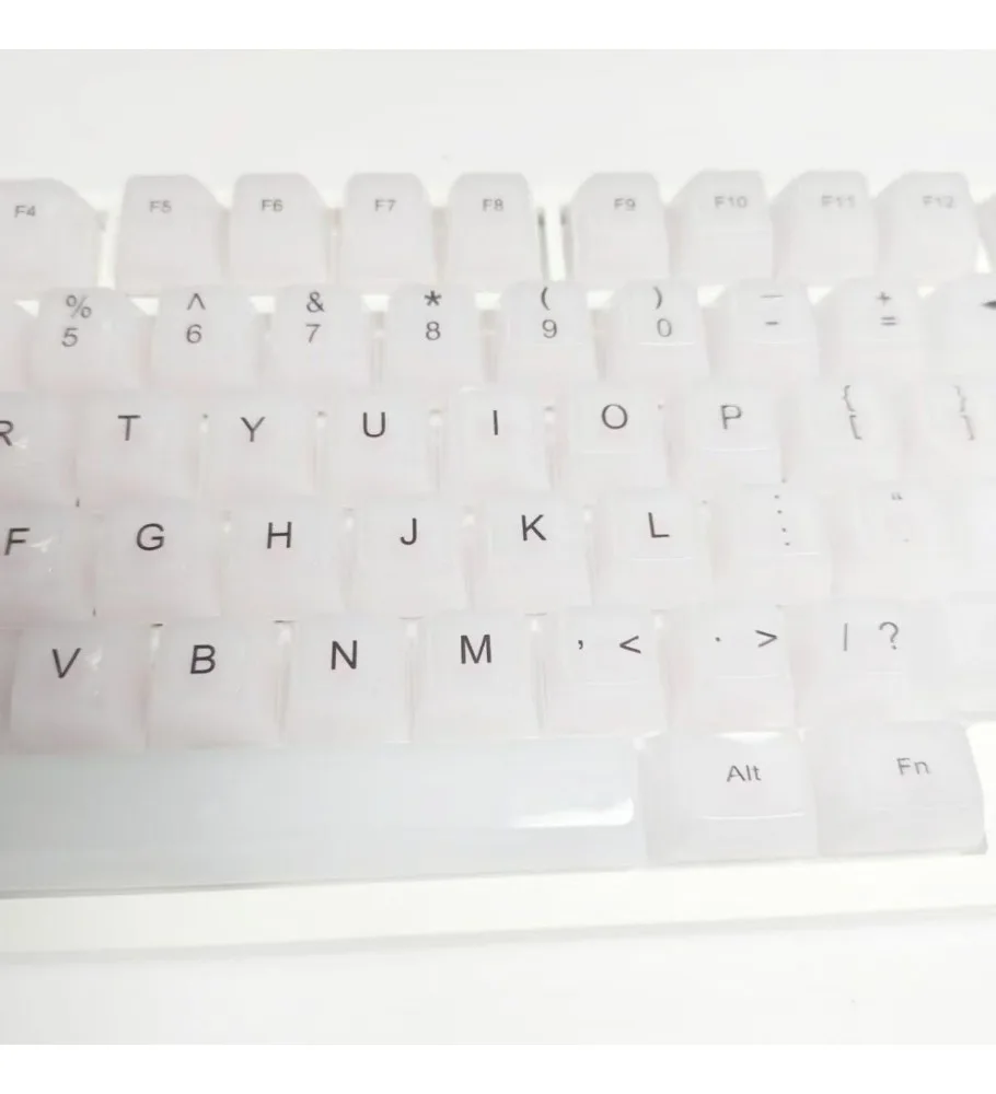 White marble 115MDA high-value DIY keycaps a full set of high-quality transparent keycaps light-transmitting side engraving