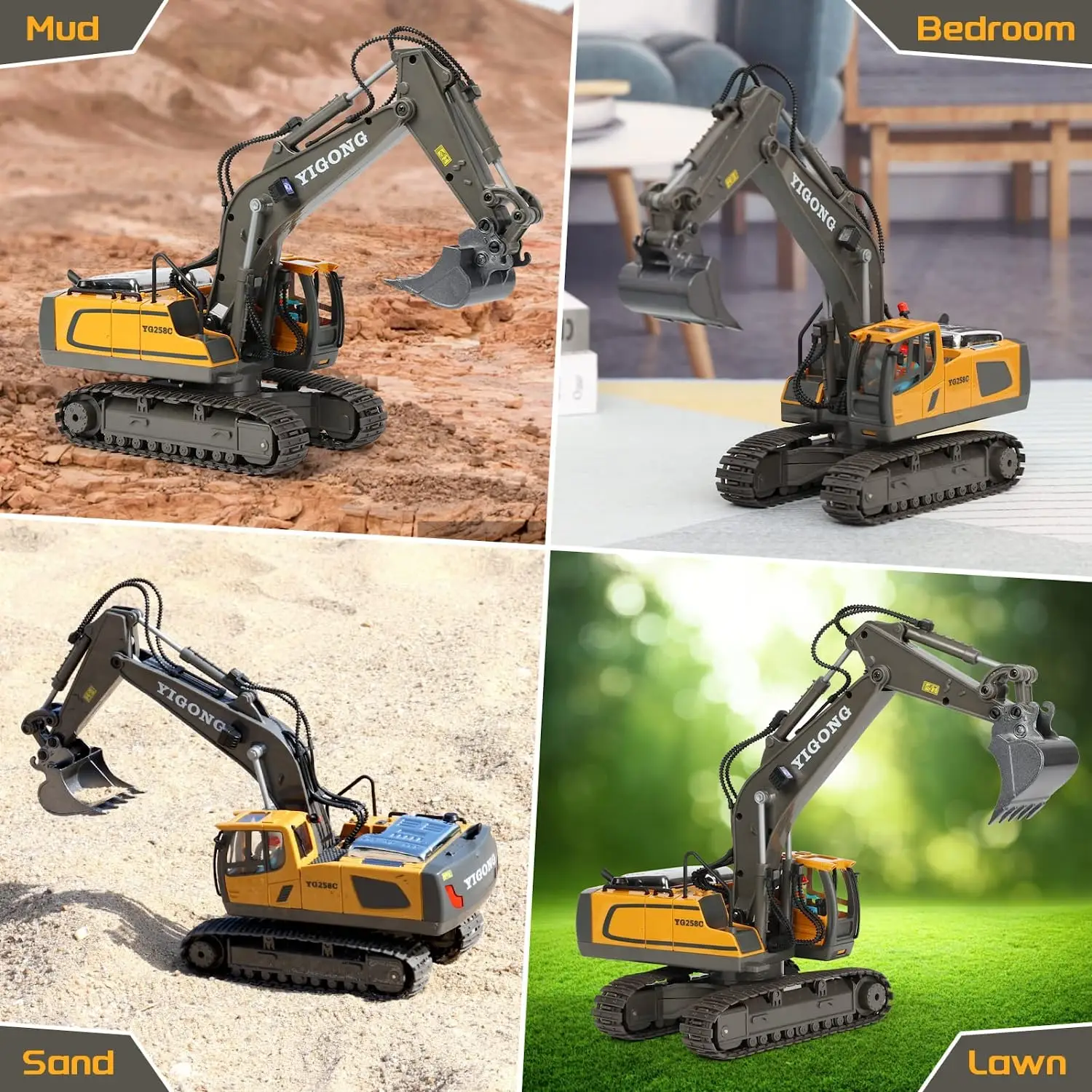 RC Excavator 1:20 Remote Control Truck 2.4G RC Crawler Engineering Vehicle Truck Radio Control Children\'s Day Christmas Gifts