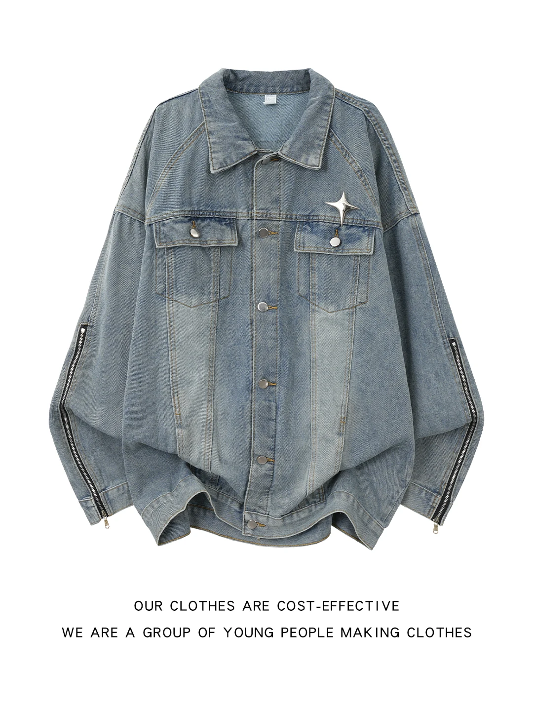 

Мужская джинсовая куртка Waed в американском стиле, осенне-зимняя, с молнией, винтажная, в японском стиле, повседневная, свободного кроя, удлиненная...