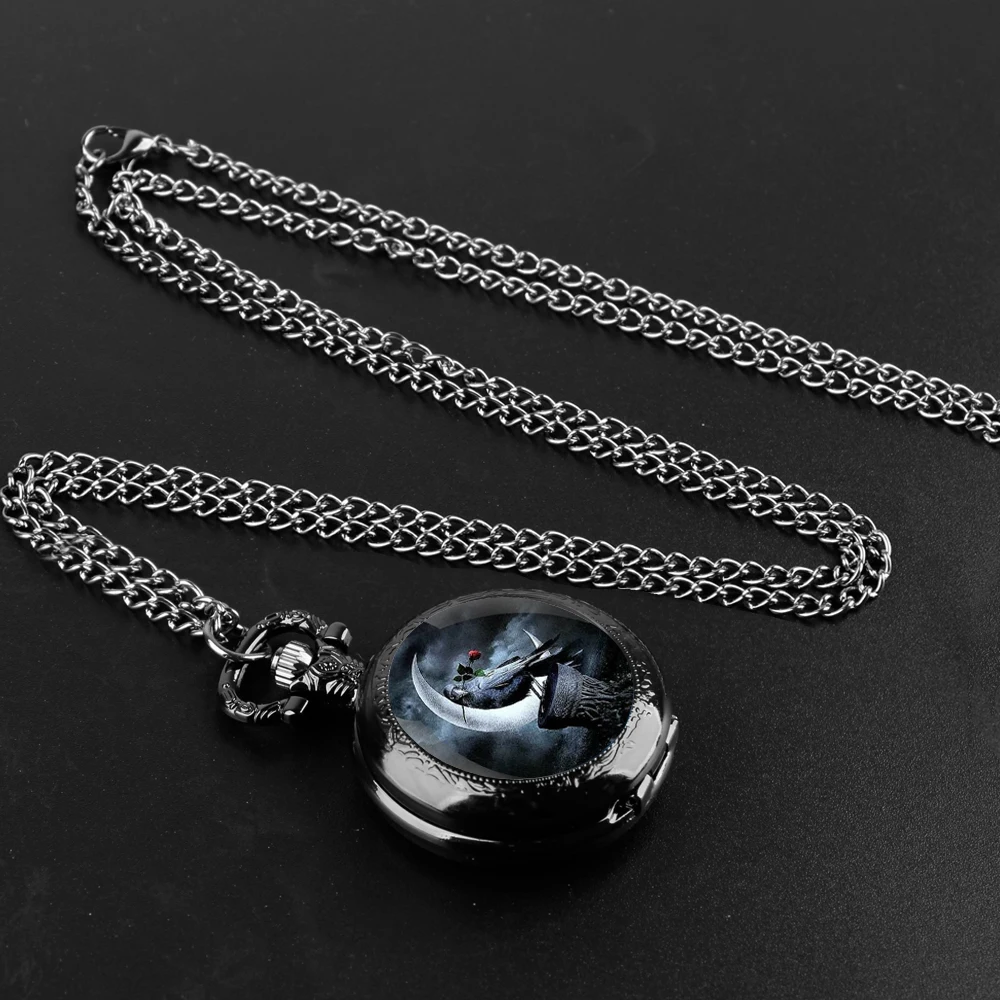 [Eye of the Crow] Glass patch quartz pocket watch - Crow totem, deep charm, classic fashion