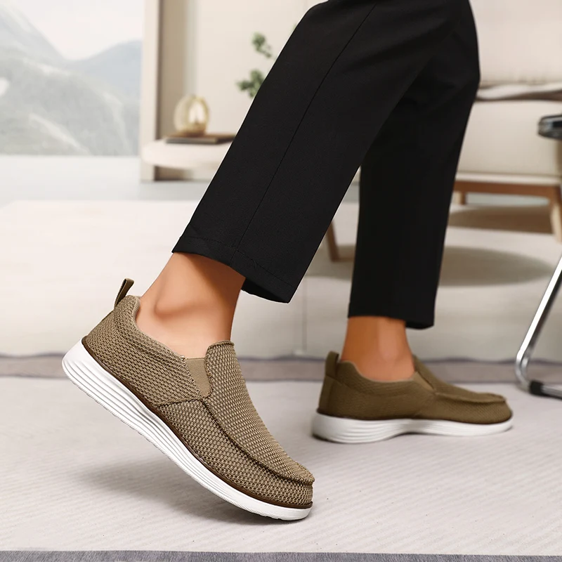 Damyuan tênis masculino clássico sapatos casuais tênis de malha respirável ao ar livre calçado de caminhada leve plus size