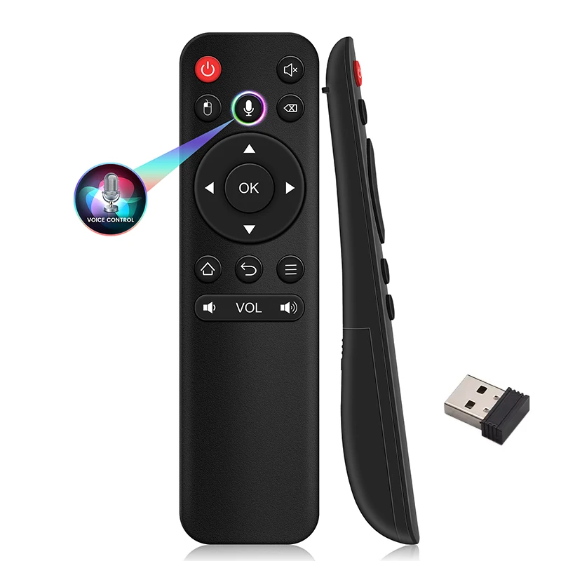 Sprachfernbedienung 2,4G BT Kabellose IR-Lernfähige Bewegungssensor-Air-Mouse-Steuerung für PC Android TV Box Projektoren