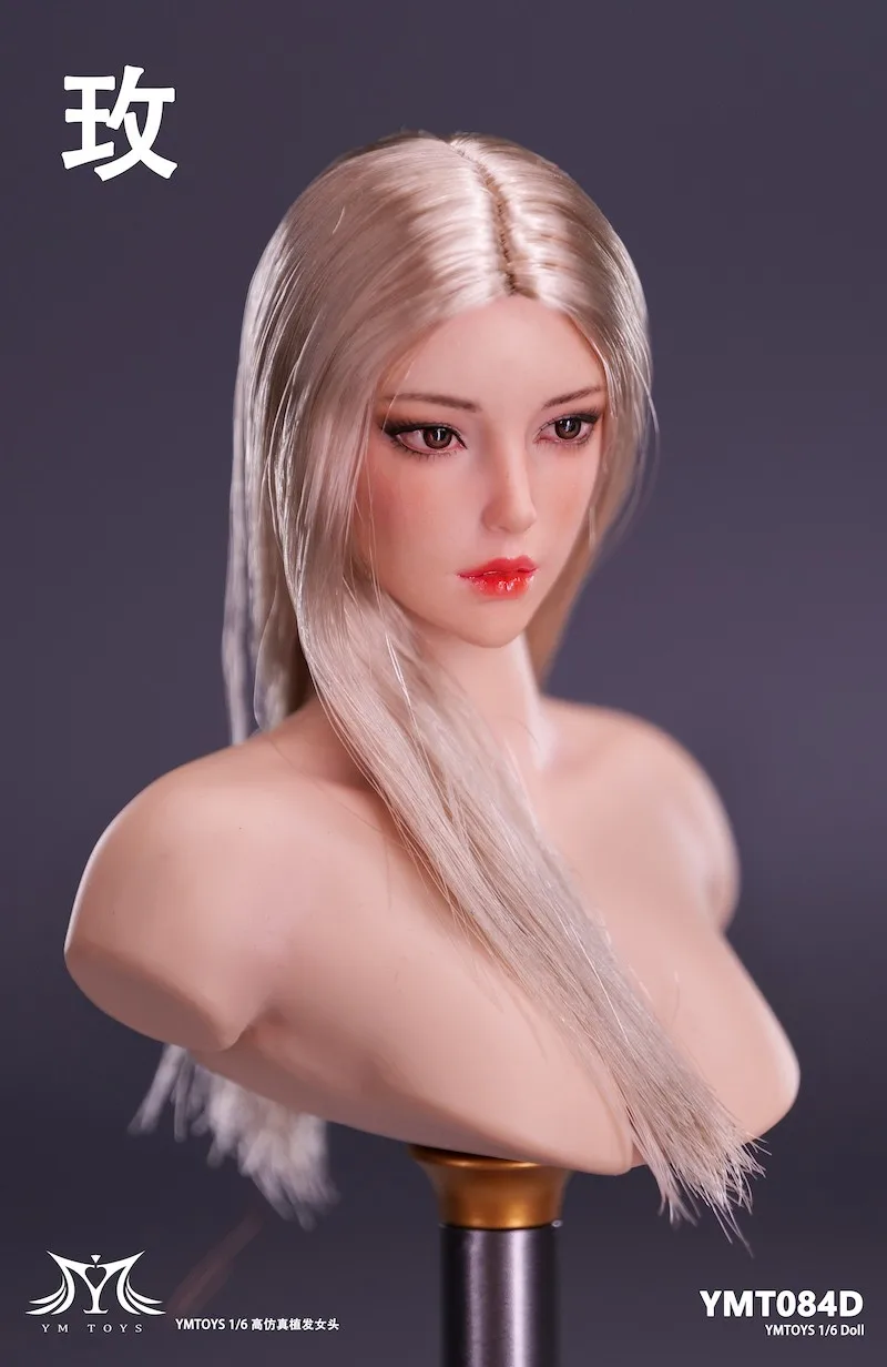 YMT084 1/6 Mei Head Sculpt Carving Model Brown/Red Eyes Heterochromia Fit 12" Female Solidier Action Figure Body Dolls Toys - view 2