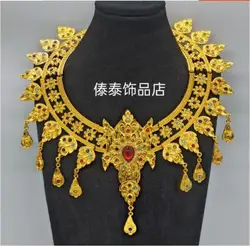 Thai Necklace Ethnic Style Golden Stage Performance Costume Accessories