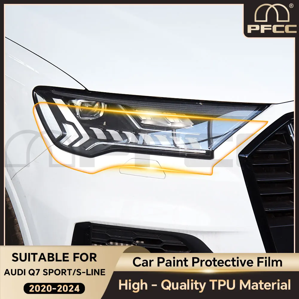 

For Audi Q7 Sport Headlight Rearview Film 2020 2021 2022 2023 2024 TPU PPF Car Protection Film Transparent 8.5mil Anti-Scratch