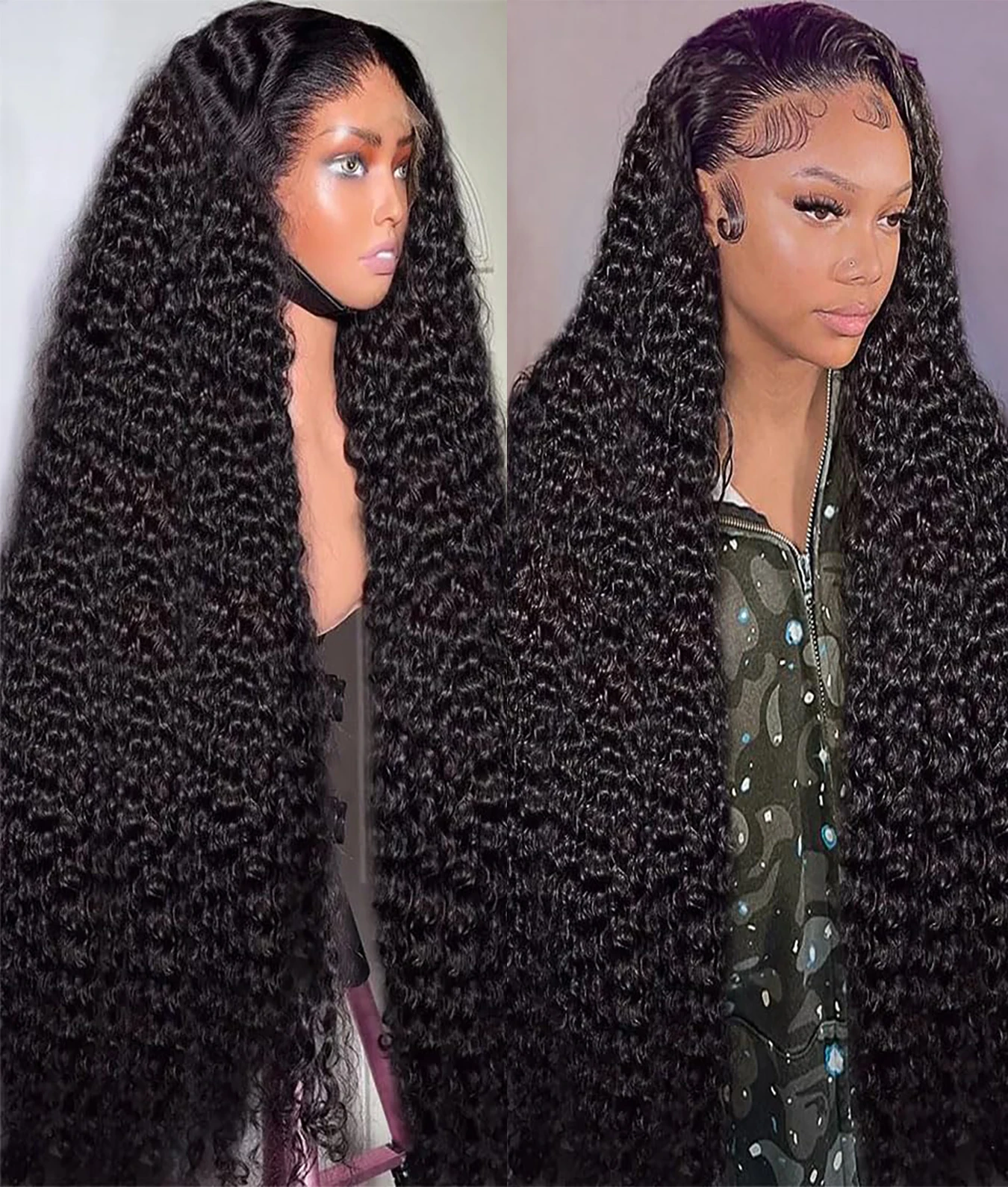 

Парик с водной волной и кружевной передней частью из натуральных волос, 13x6 HD, предварительно сформированный, бразильские кудрявые волосы, плотность 200%, без клея