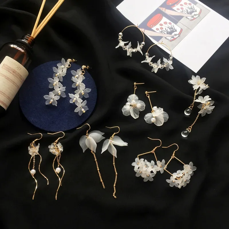 2019 New flower handmade bohemia boho earrings women fashion long hanging earrings crystal female wedding earings party jewelry