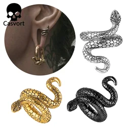 Casvort 2 PCS New Arrival  316 Stainless Steel Hot Snake Ear Lobe Cuff Ear Plug Hanger Piercing  Expander Body Jewelry for Women