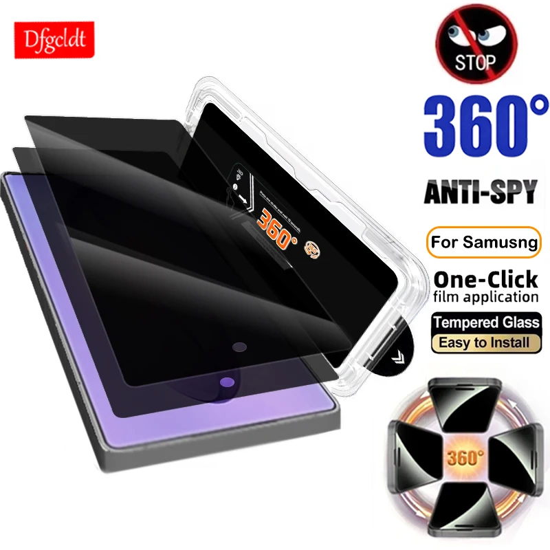 Dust Free Installation Tempered Glass For Samsung Galaxy S26 Ultra S25 S24 S23 Plus FE A57 A37 A56 360° Privacy Screen Protector