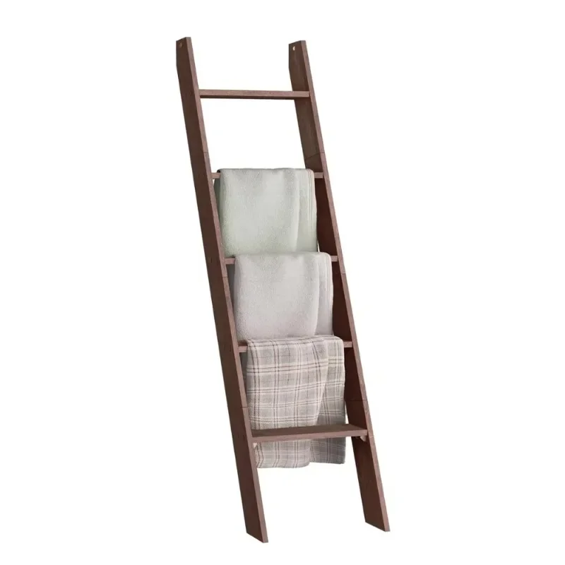 

Natural Decorative Blanket Ladder Farmhouse Wooden Ladder Shelf Quilt Rack for Home Furniture and Decor