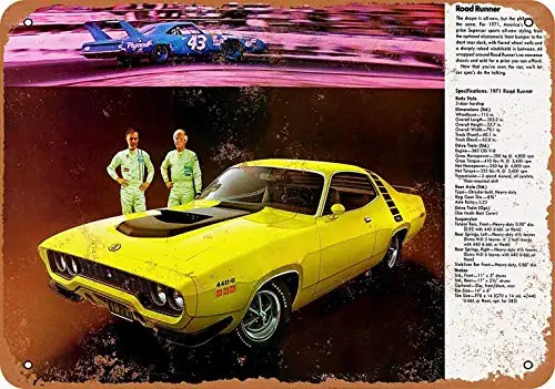 Fsdva Metallschild – Road Runner 1971 – Retro-Wanddekoration, Heimdekoration