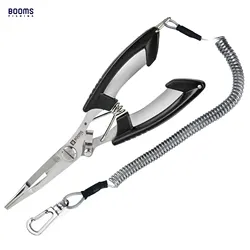 Booms Fishing H01 Fishing Pliers Scissors Stainless Steel with Anti Loss Lanyard Multifunctional Fish Hook Remover Line Cut Tool