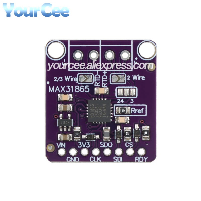 MAX31865 Platinum Resistance Temperature Sensor Detector Module 15Bit ADC SPI Temperature Acquisition RTD/PT100-PT1000