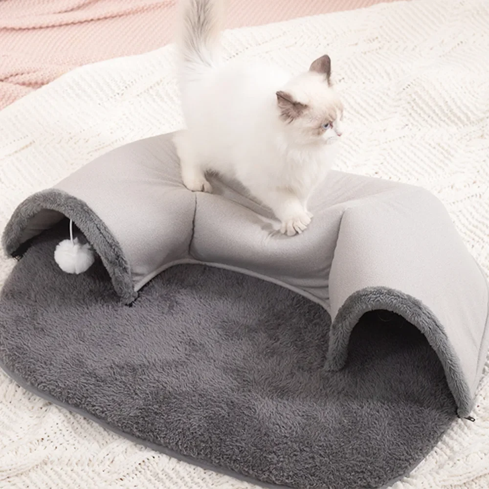 Pet Cat Tunnel Interactive Play Toy Cat Litter All Seasons Bed Nest Cat House Mat Universal Play Sleeping Kitten Training Toy