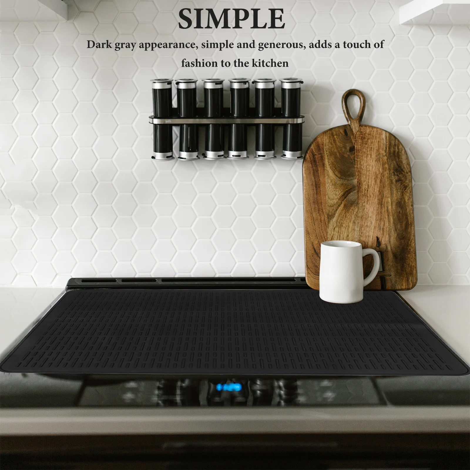 

Silicone Protective Cooker Pad Heat Resistant Oil-Proof Anti-Slip Countertop Mat For Induction Cooker Microwave Air Fryer Stove