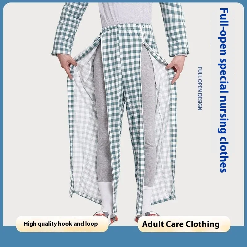 

Hospital Clothes Summer Men Women Cotton Easy to Wear Take Off Nursing Clothes Patient Bed Paralyzed Elderly Fracture Pajamas