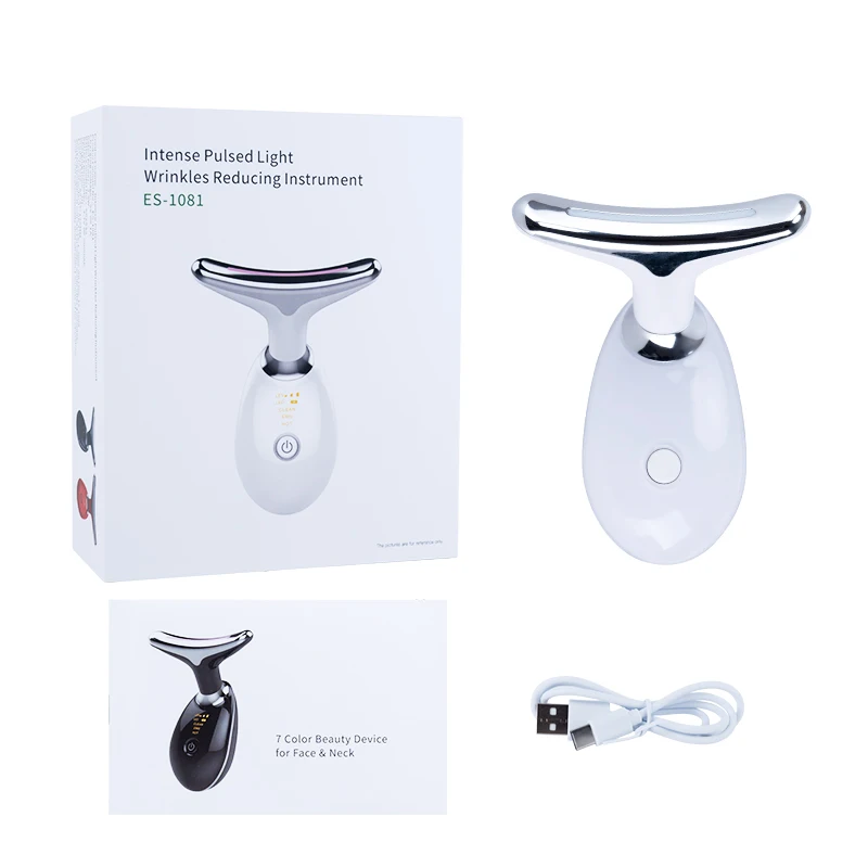 Microcorrente facial ems pescoço rosto lifting massageador pescoço rosto beleza pele apertar dispositivo led fóton terapia anti rugas removedor