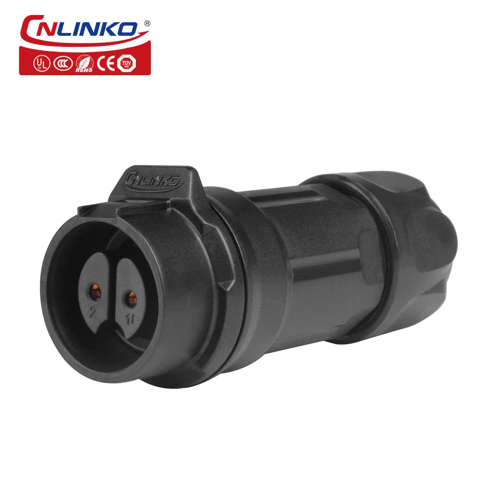 Cnlinko LP-16 2 pin plastic wiring screw circular waterproof aviation plug connector pole locking screw type