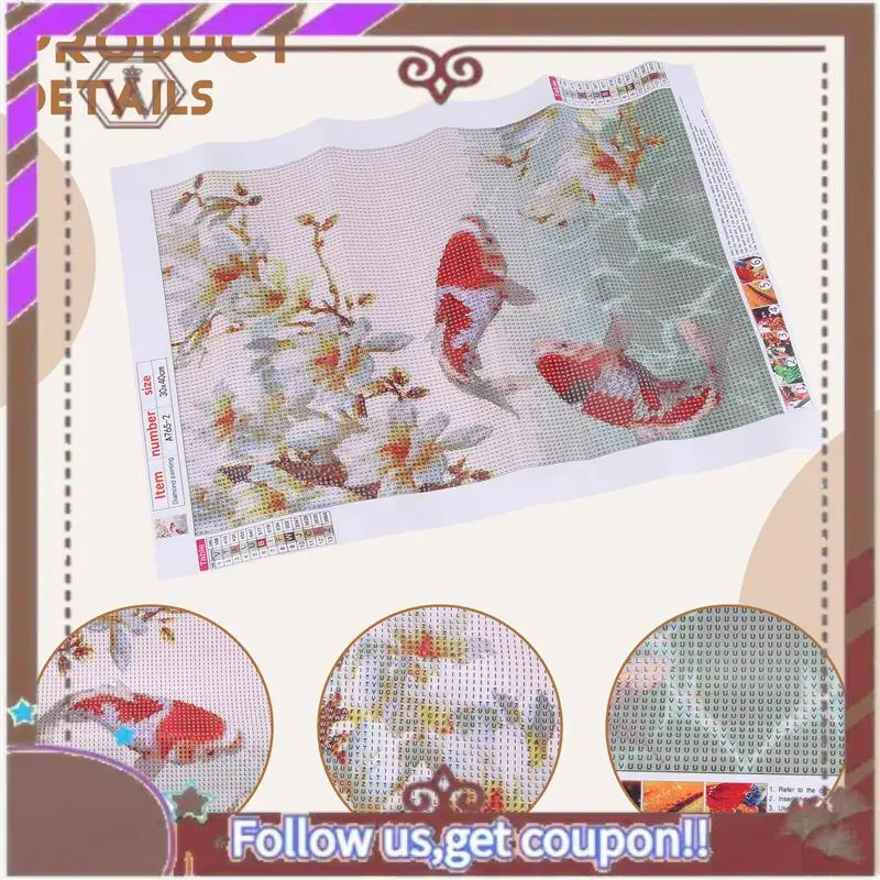 ABBG-DIY 5D كامل الماس طقم الطلاء الماس الفن أطقم للبالغين كوي الأسماك الطلاء مع الماس مجموعات الماس التطريز