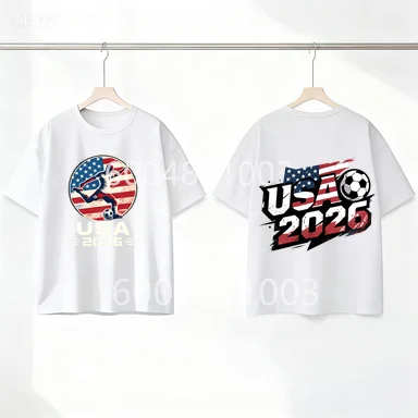 

USA Flag Retro Style Graphic Children Shirt Kid Boys Girls Summer Cotton Short Sleeve Little Soccer Fan Casual Daily Wear