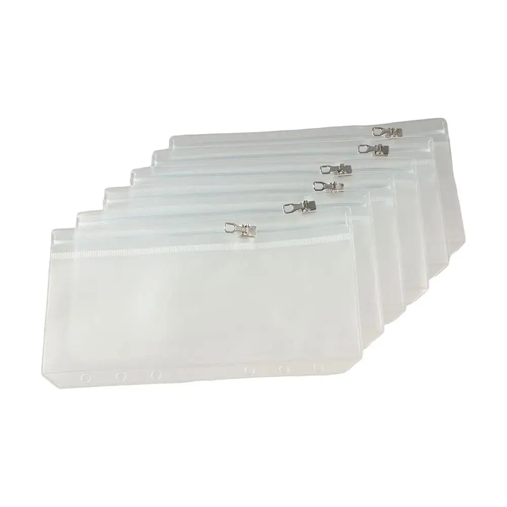 5pcs Document Organiser A5 A6 Clear PVC Pockets File Organizer Paper Organizer Binder Pouch Organizer Transparent