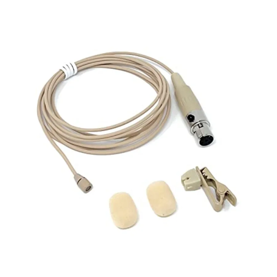 

Beige Lavalier Lapel Mic with 4 pin mini XLR TA4F for Shure wireless