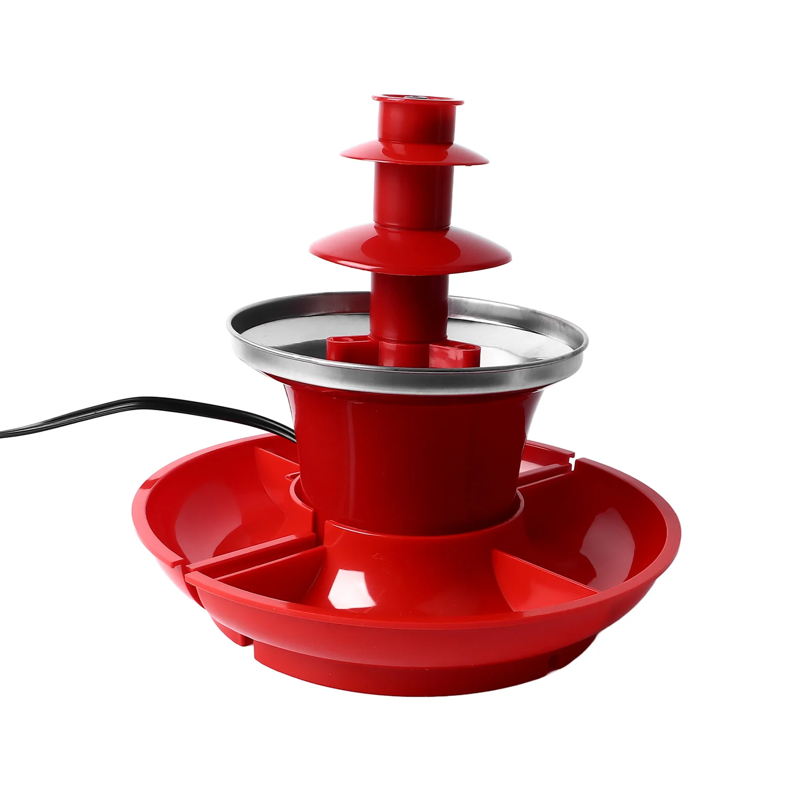 Máquina de fuente de Chocolate de tres capas, Mini fuente de Chocolate desmontable, Fondue de Chocolate, enchufe estadounidense de 110V para fiesta