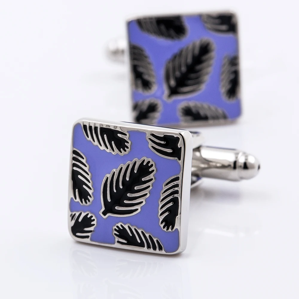 

KFLK brand men's shirts square feathers cufflinks cuff button high quality wedding gift button guests