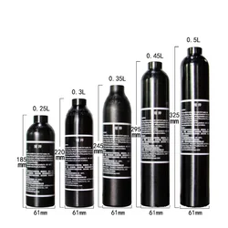 0.25 0.3 0.35 0.45 0.5 Litre high pressure aluminum Gas Cylinder   Diving Tank   Capacity m18x1.5 300BAR