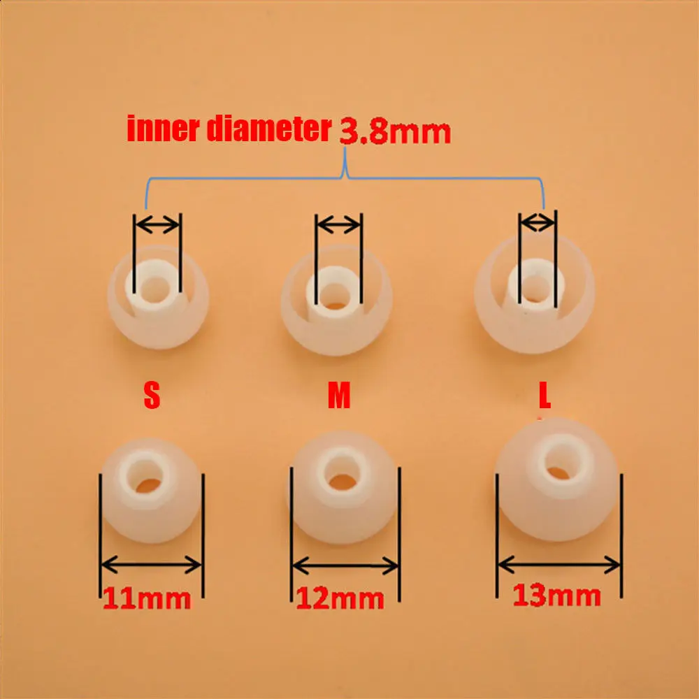 12pcs Universal 3.8mm In-ear Earphone Headphone Earbuds Replacement Silicone Rubber Ear Tips