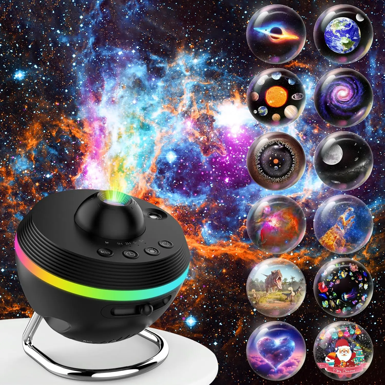 

13-in-1 Galaxy Projector Dimmable RGB LED Lights Chrismas Spotlight Projectiion Fairy Lamp for Bedroom Gaming Room Party Decor