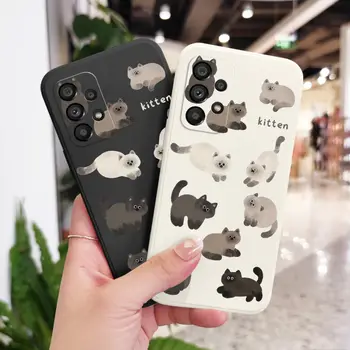 삼성 갤럭시 A73 A53 A33 A23 A13 A03 A72 A52 A52S A32 A22 A12 A02 A02S A71 A51 A31 A21S 4G 5G용 색상 변경 고양이 케이스 6 best sales 에이23 - №3