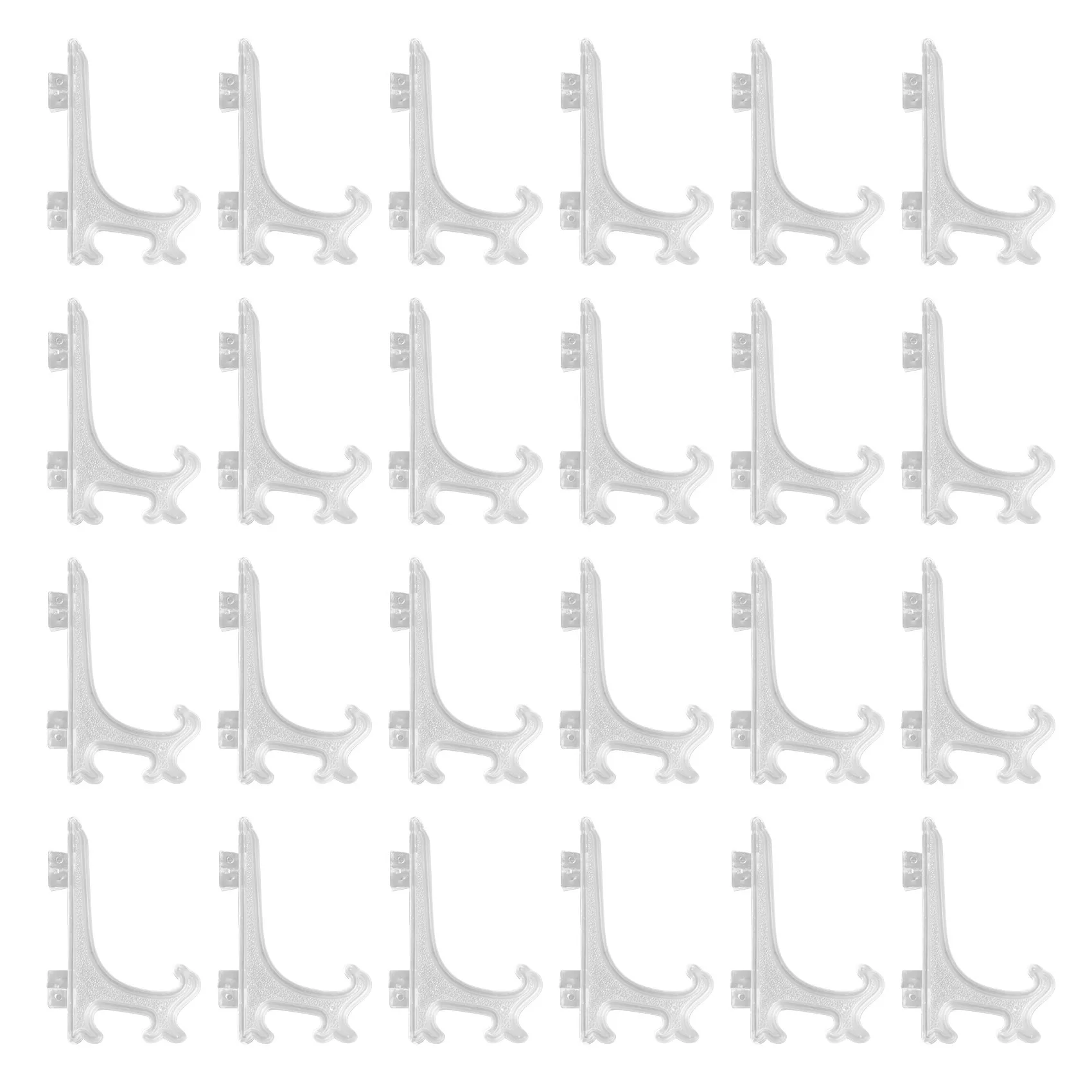 AA83 3 inch Clear Plastic Stand Cookie Holder Display Stand Place Card Holder Display Easels at Weddings, Birthday Party(24 pack