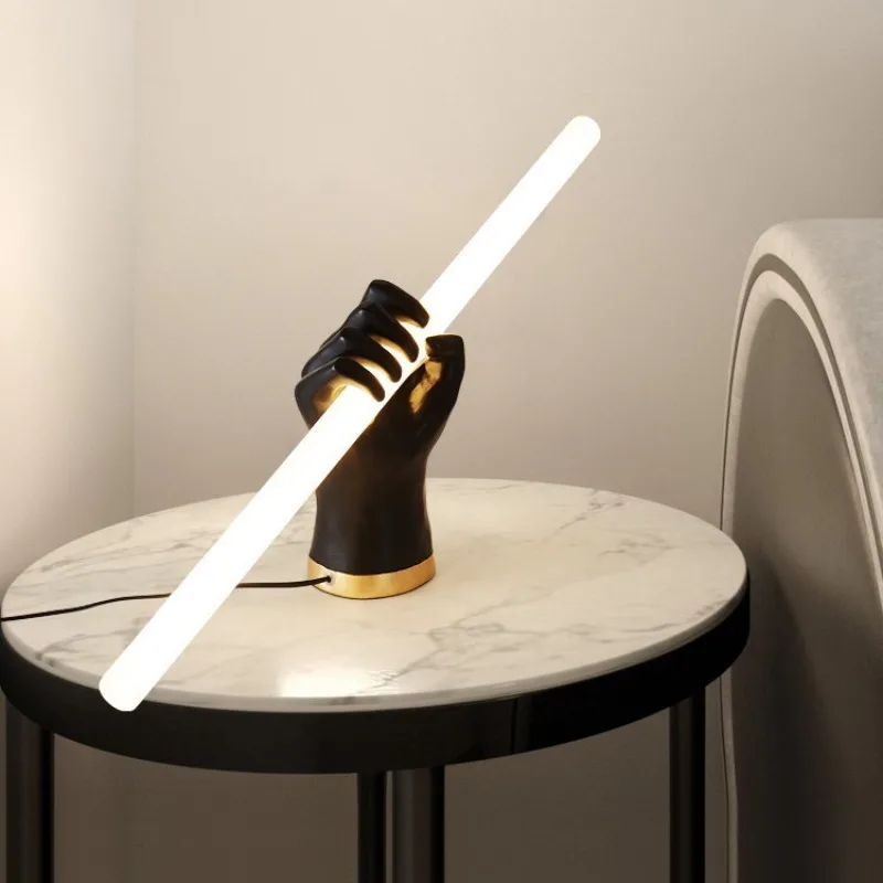 Modern Minimalist Resin Acrylic Floor Lamps Designer Foyer Study Children Bedroom  Hand-held Vertical Decorative LED Table Light