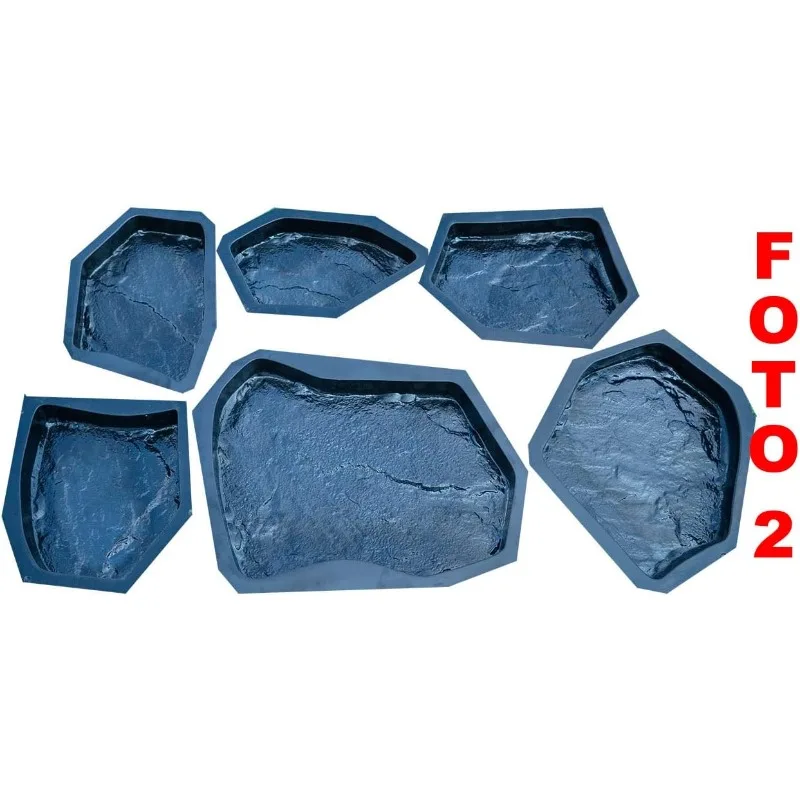 6 pcs Plastic Moulds Flagstone Casting Concrete Paving Garden Paths Stone Patio Pavers for Gar