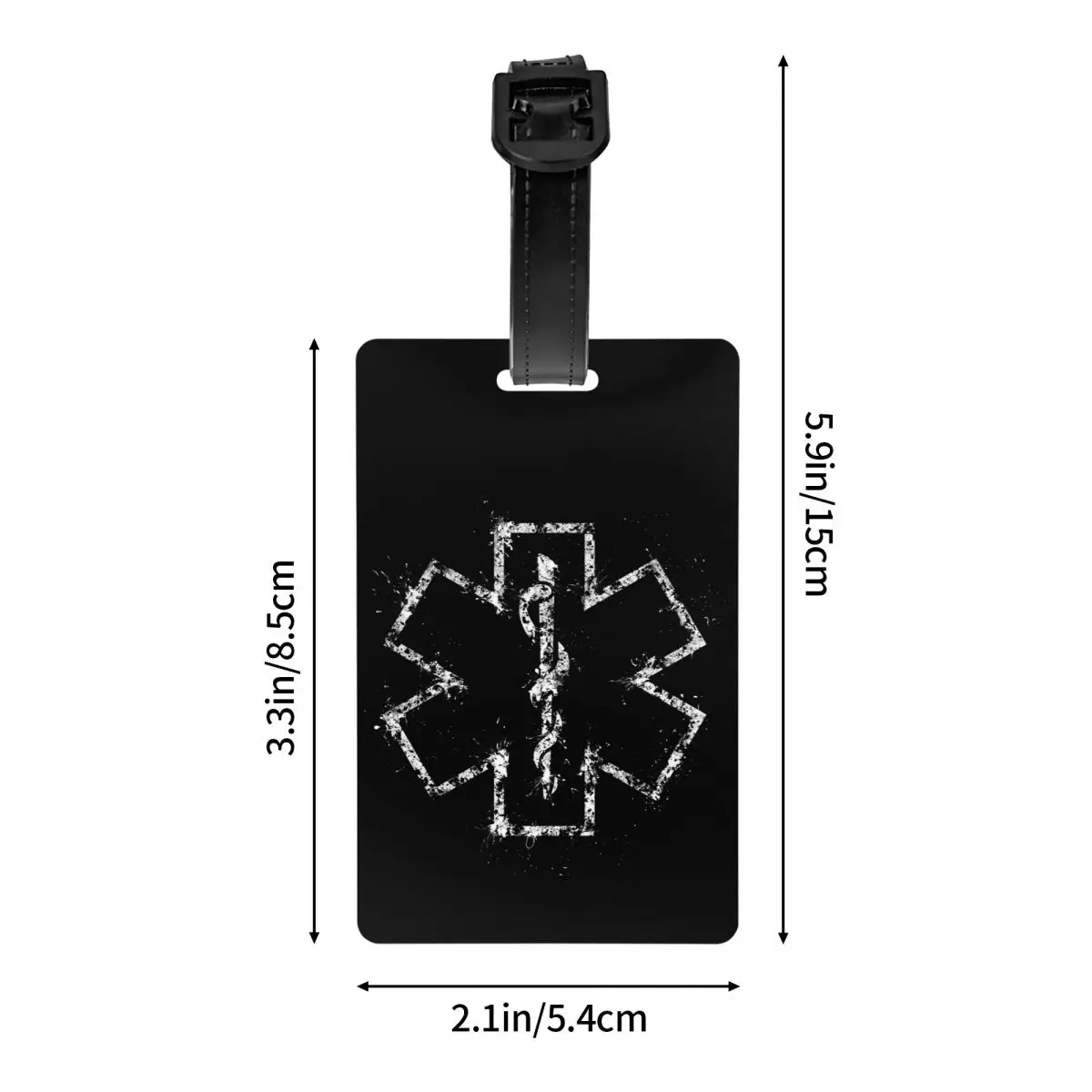 Custom Emt Star Of Life Luggage Tag Privacy Protection Paramedic Medic Ambulance Baggage Tags Travel Bag Labels Suitcase