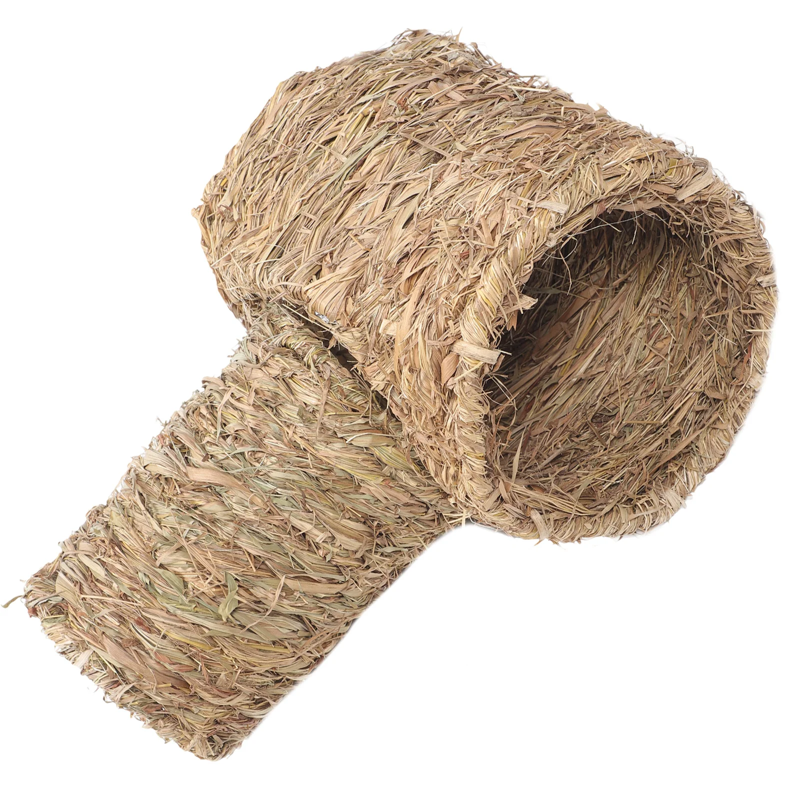 

2Pcs Hamster Straw Tunnel Hideout Small Pet Playhouse Exercise Fun Durable Woven Nest Hamster Tunnel Small Pet Hideout